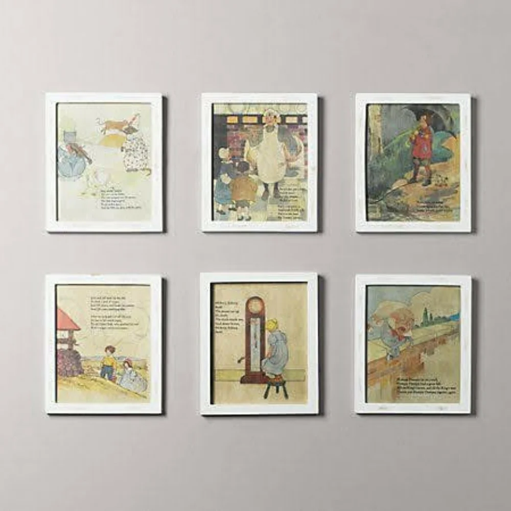 Restoration Hardware 'Mother Goose Nursery Rhyme' Wall Art Set (6)